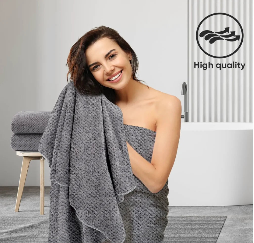 Bath Towel Set Pack of 2, (27 x 54 Inches), Microfiber, Ultra Soft, Highly Absorbent, Lightweight, Quick Drying