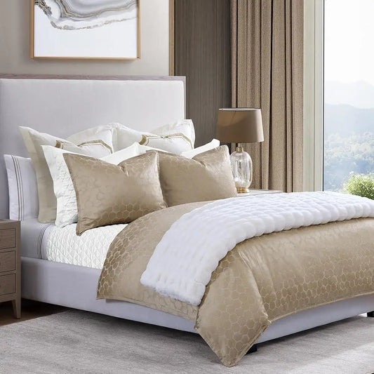 Super Queen Comforter Set, 3 Piece, Metallic, Jacquard, Pillow Shams, Cozy, Luxurious, Durable, Easy Care