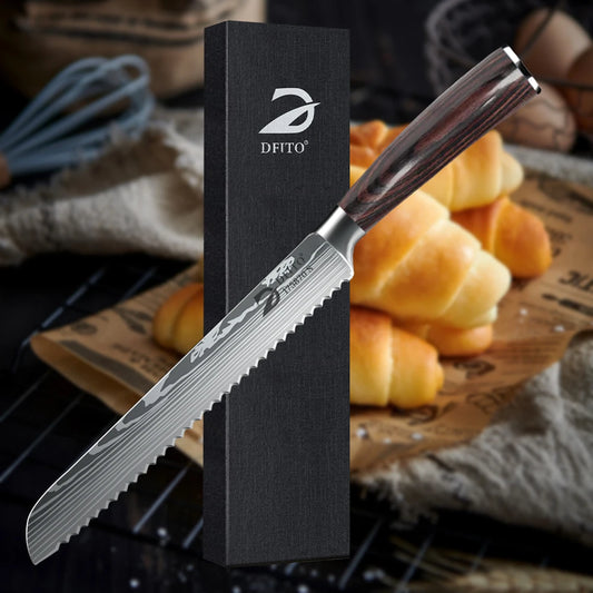 Kitchen Bread Knife, Serrated, Stainless Steel Blade