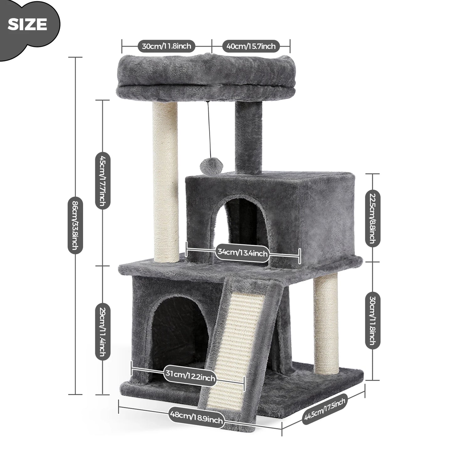 Multi-Level Cat Tree For Cats With Perches, Stable