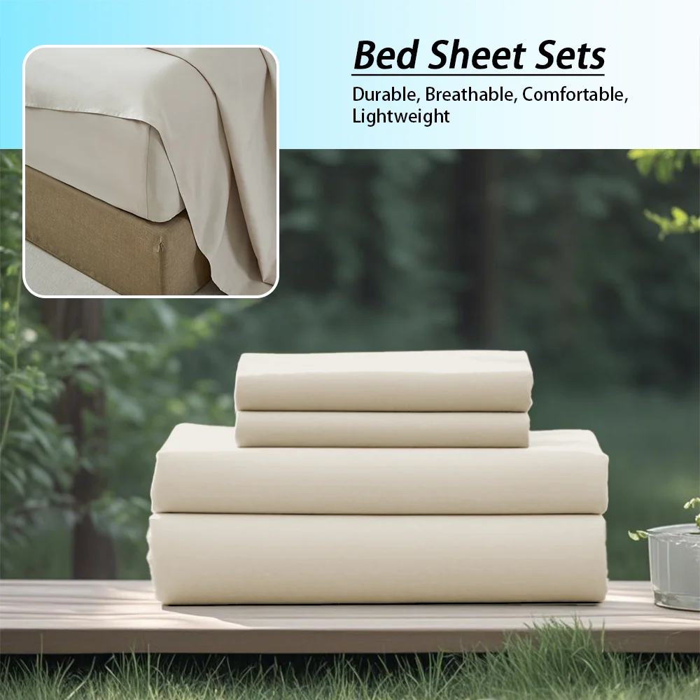 3 or 4 Piece Soft Solid-Color Fashionable Bedding Set, Brushed Microfiber, Various Colors and Sizes