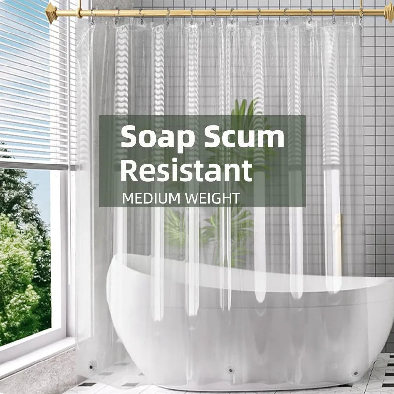 Extra Long Shower Clear Curtain Liner, 72 x 84, Plastic, Waterproof, 3 Magnets, Rustproof Grommets