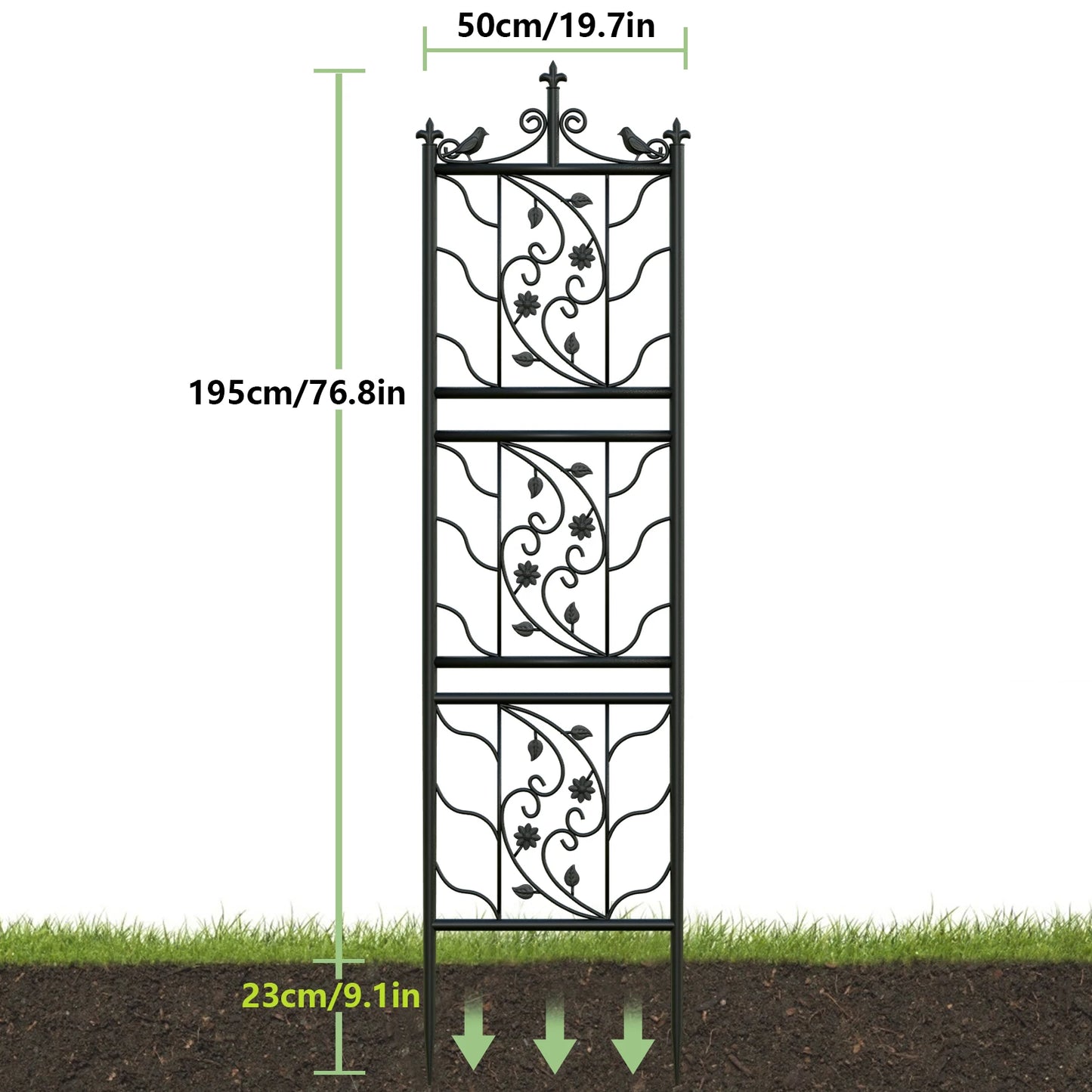 71-inch Decorative Metal Outdoor Garden Trellis, Lattice Panel