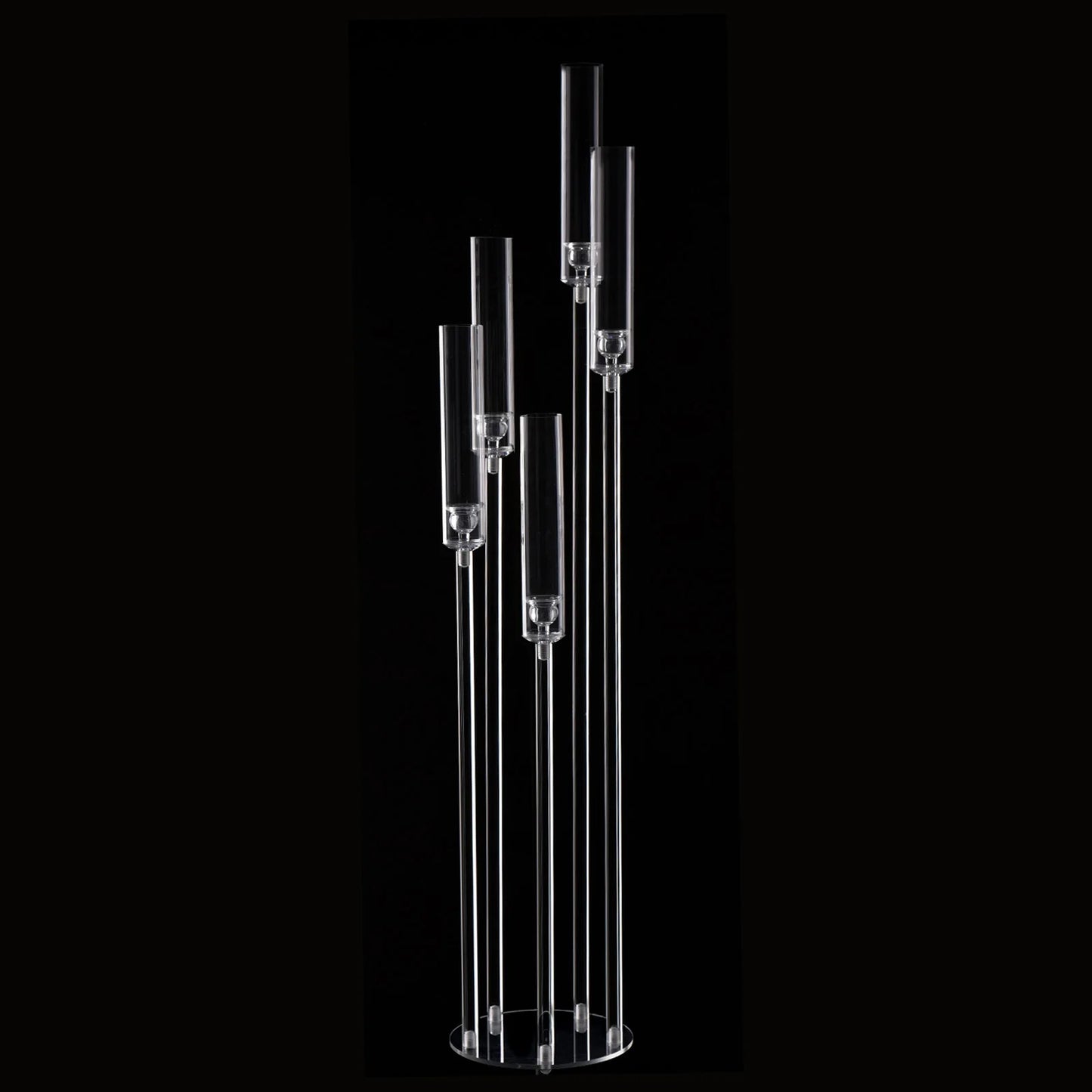 10PCS Acrylic 5 Arm Candelabra Candlestick Holder