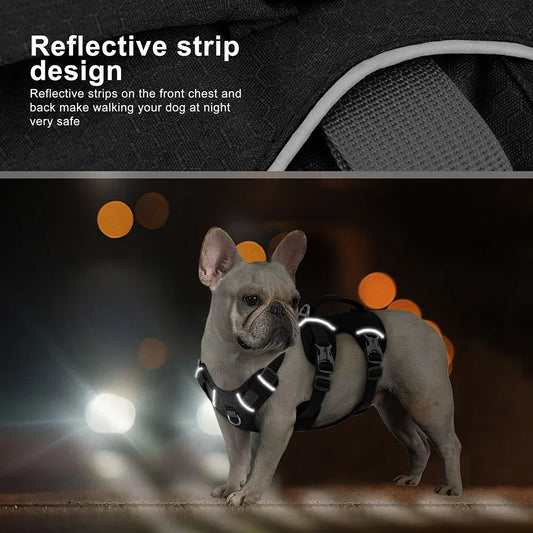 Escape Proof Adjustable Nylon Dog Harness, Reflective, Durable