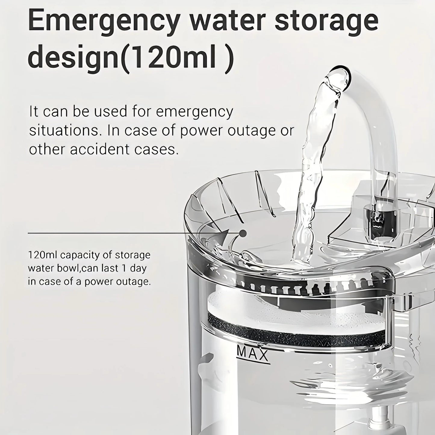 Smart Pet Water Dispenser - 1.8L, Transparent, Faucet, Filter, for Cats and Dogs