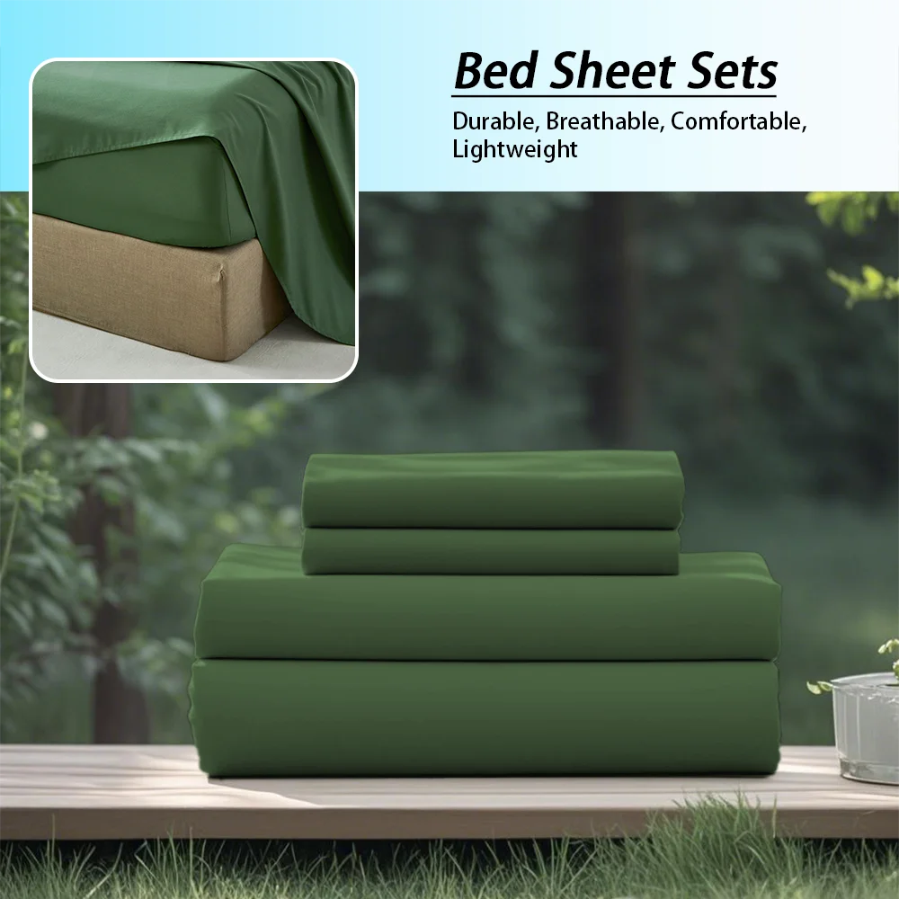 3 or 4 Piece Soft Solid-Color Fashionable Bedding Set, Brushed Microfiber, Various Colors and Sizes