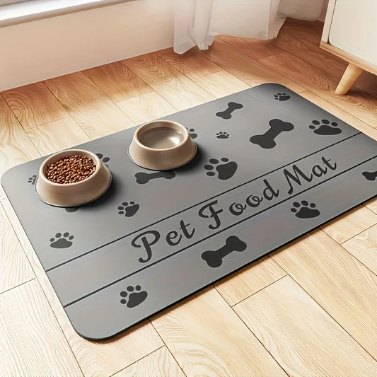 Absorbent Pet Placemat For Pets,Pet Feeding Mat For Food And Water Bowl,Waterproof Rubber Backing Quick Dry Water Dispenser Mat