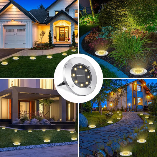 4 or 8pcs Solar Lights Outdoor, Solar Landscape Lighting for Garden, Yard, Pathway (Cool/Warm White)