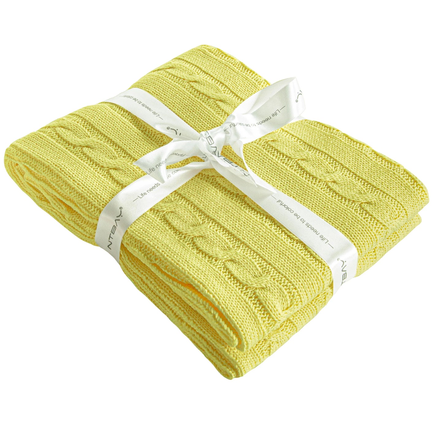Baby and Toddler Crib Blanket, 100% Cotton Cable Knit , Soft, Warm, Unisex