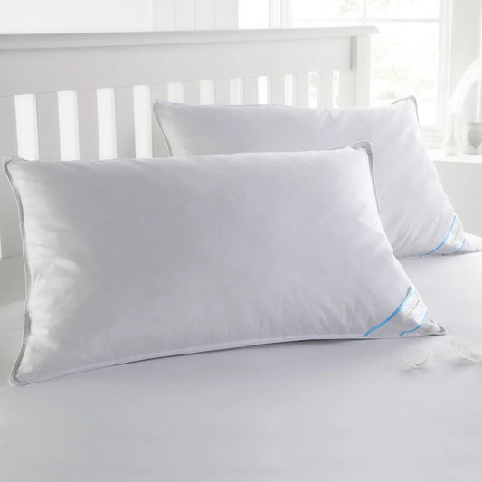 Luxury Down Feather Bed Pillows, 2 Pack, Soft, Supportive, Cotton Cover