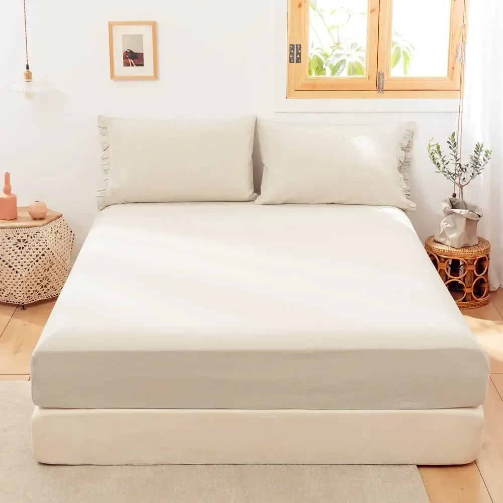 Simple & Opulence Linen Fitted Sheet (1 Piece) - 14 Inch Deep Pocket, Breathable
