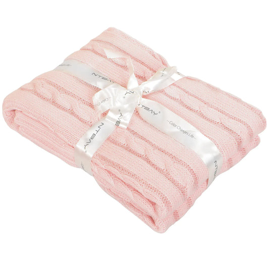 Baby and Toddler Crib Blanket, 100% Cotton Cable Knit , Soft, Warm, Unisex