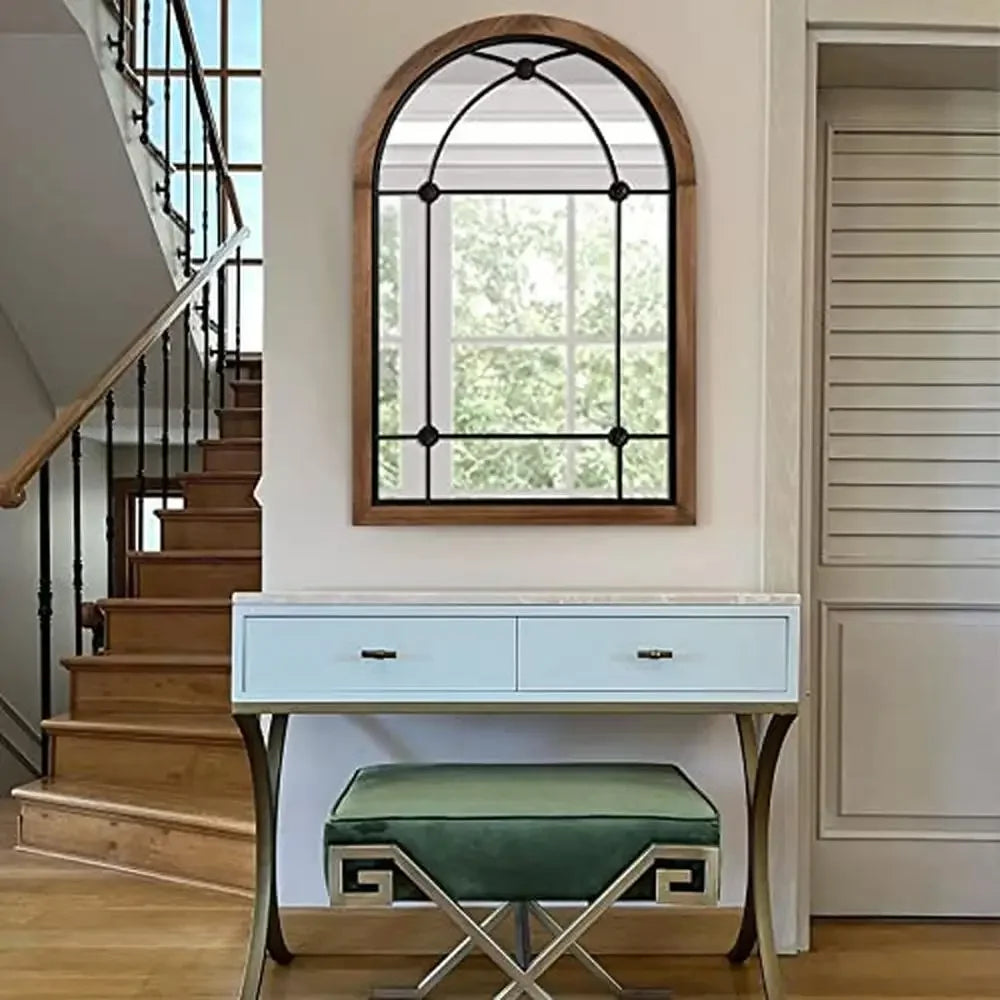 Farmhouse Arched Cathedral Style Wall Mirror