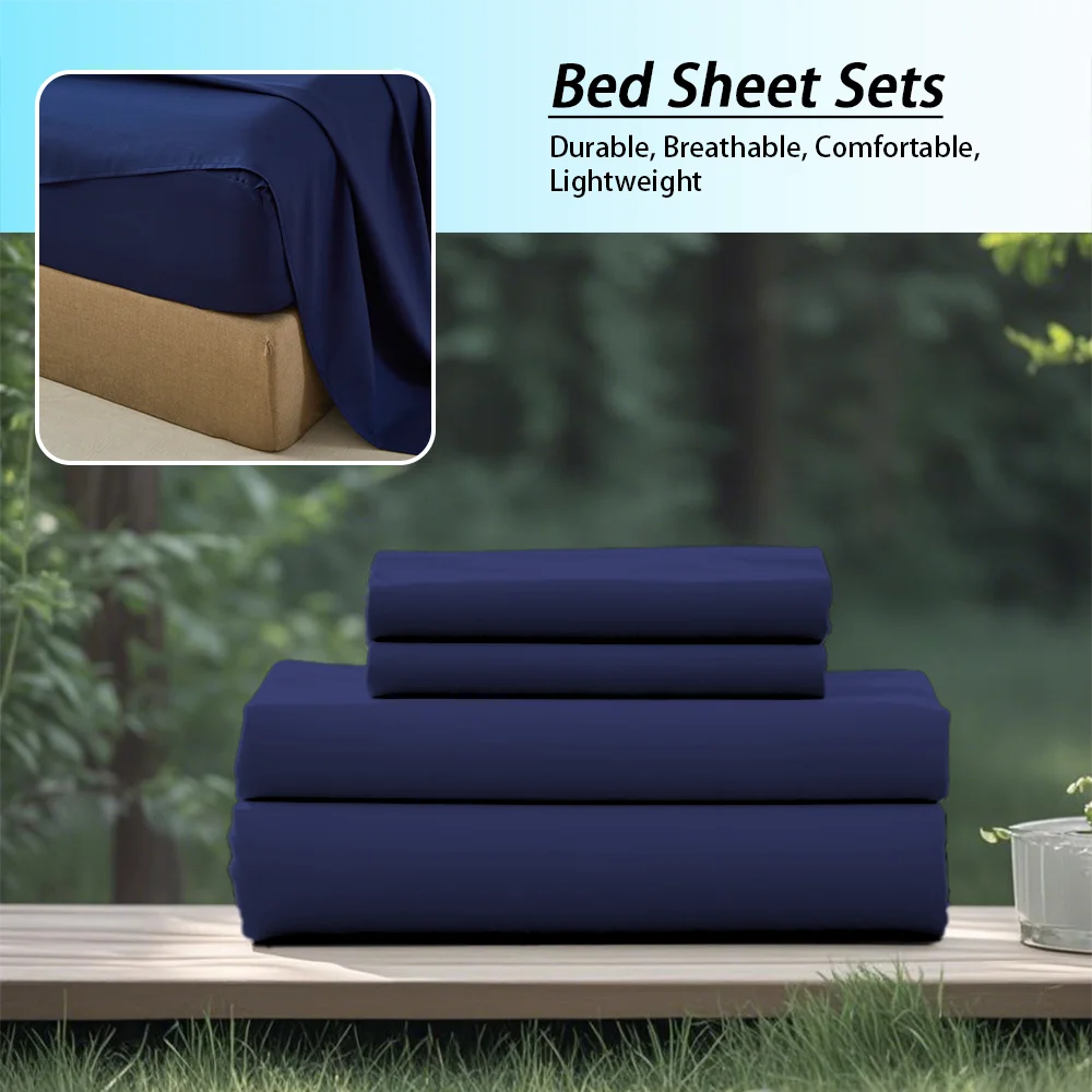 3 or 4 Piece Soft Solid-Color Fashionable Bedding Set, Brushed Microfiber, Various Colors and Sizes