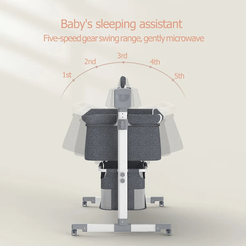 Rocking Baby Cot, Crib, Cradle, Bassinet, Portable with Mosquito Net