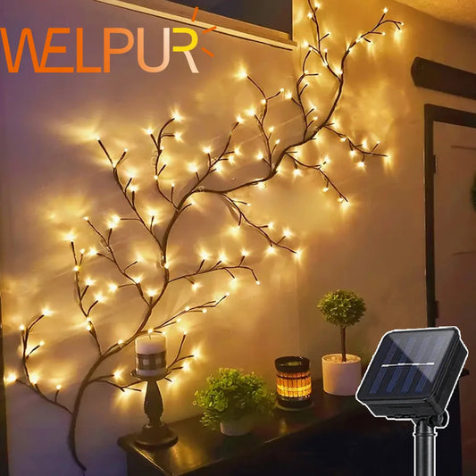 Outdoor Solar Lighting Tree and Vine, 96 LED Light, Waterproof