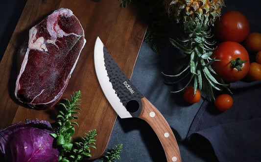 Kitchen Viking Knife with Sheath, Hand-Forged