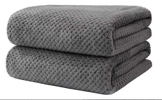 Bath Towel Set Pack of 2, (27 x 54 Inches), Microfiber, Ultra Soft, Highly Absorbent, Lightweight, Quick Drying