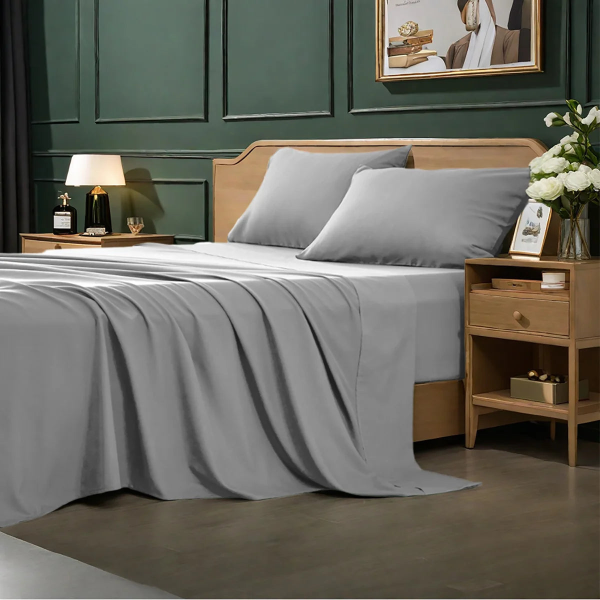 3 or 4 Piece Soft Solid-Color Fashionable Bedding Set, Brushed Microfiber, Various Colors and Sizes