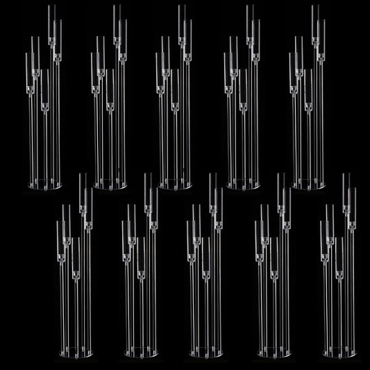 10PCS Acrylic 5 Arm Candelabra Candlestick Holder