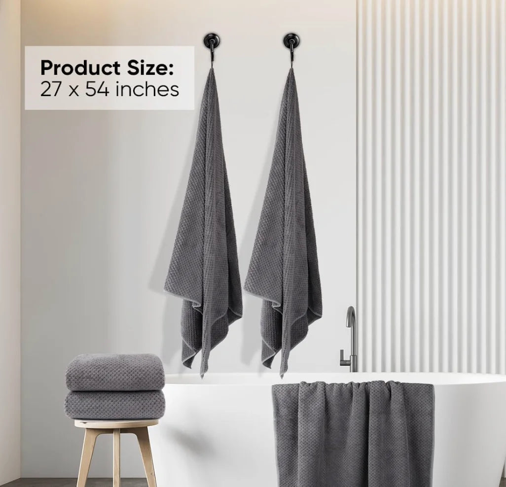 Bath Towel Set Pack of 2, (27 x 54 Inches), Microfiber, Ultra Soft, Highly Absorbent, Lightweight, Quick Drying
