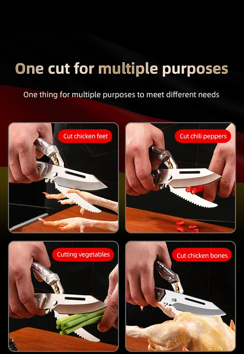 Heavy Duty Poultry Shears - for Chicken and Meat Cutting - Stainless, Multi-purpose