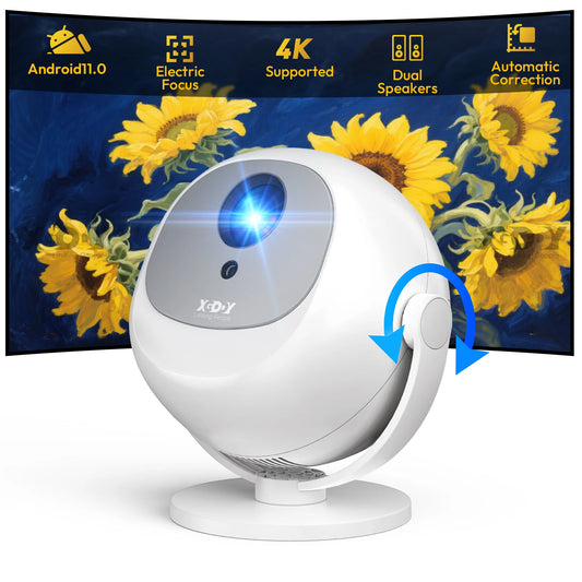 Electric Focus & Unique design 350 Ansi 4K Android Projector, WiFi, Bluetooth, Zoom Home Theater, Movie Projectors