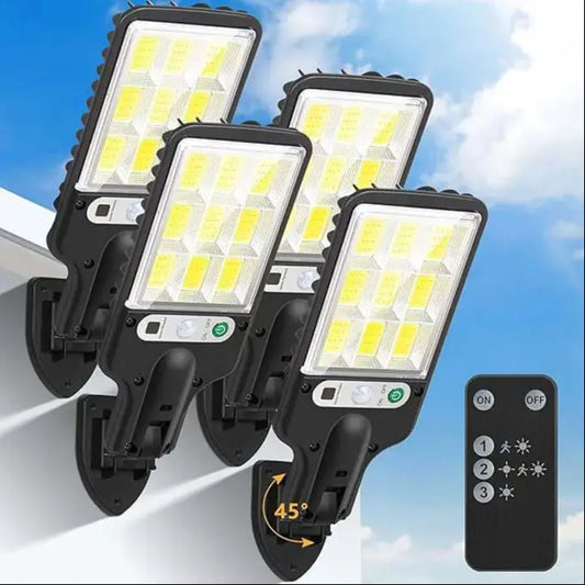 4 pc Solar Outdoor LED Wall Light, Waterproof