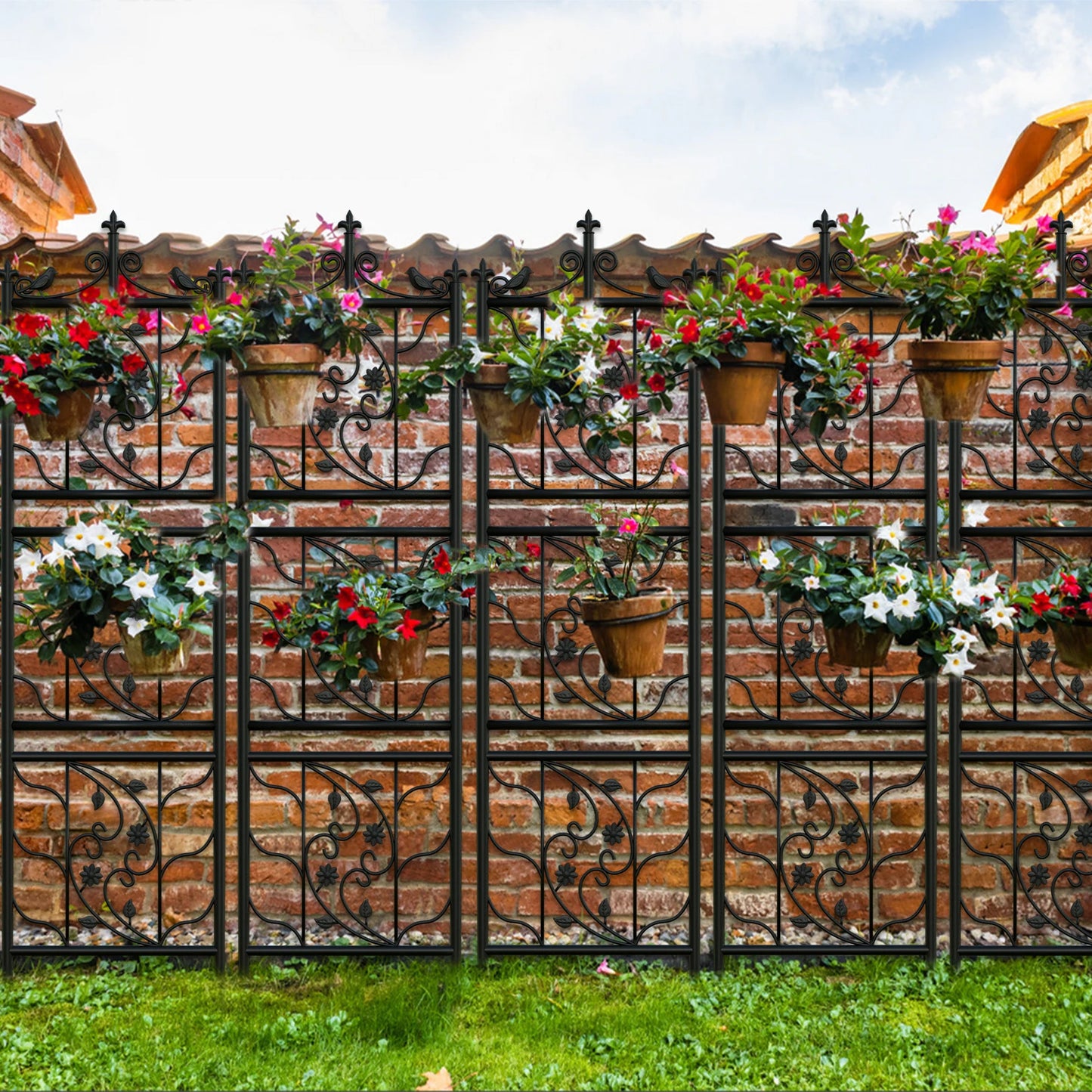 71-inch Decorative Metal Outdoor Garden Trellis, Lattice Panel